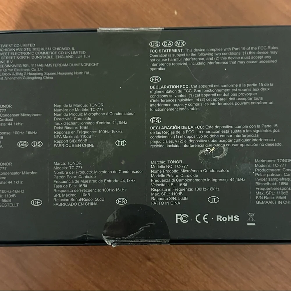 NOR Black USB Condenser Microphone for Desktop Use